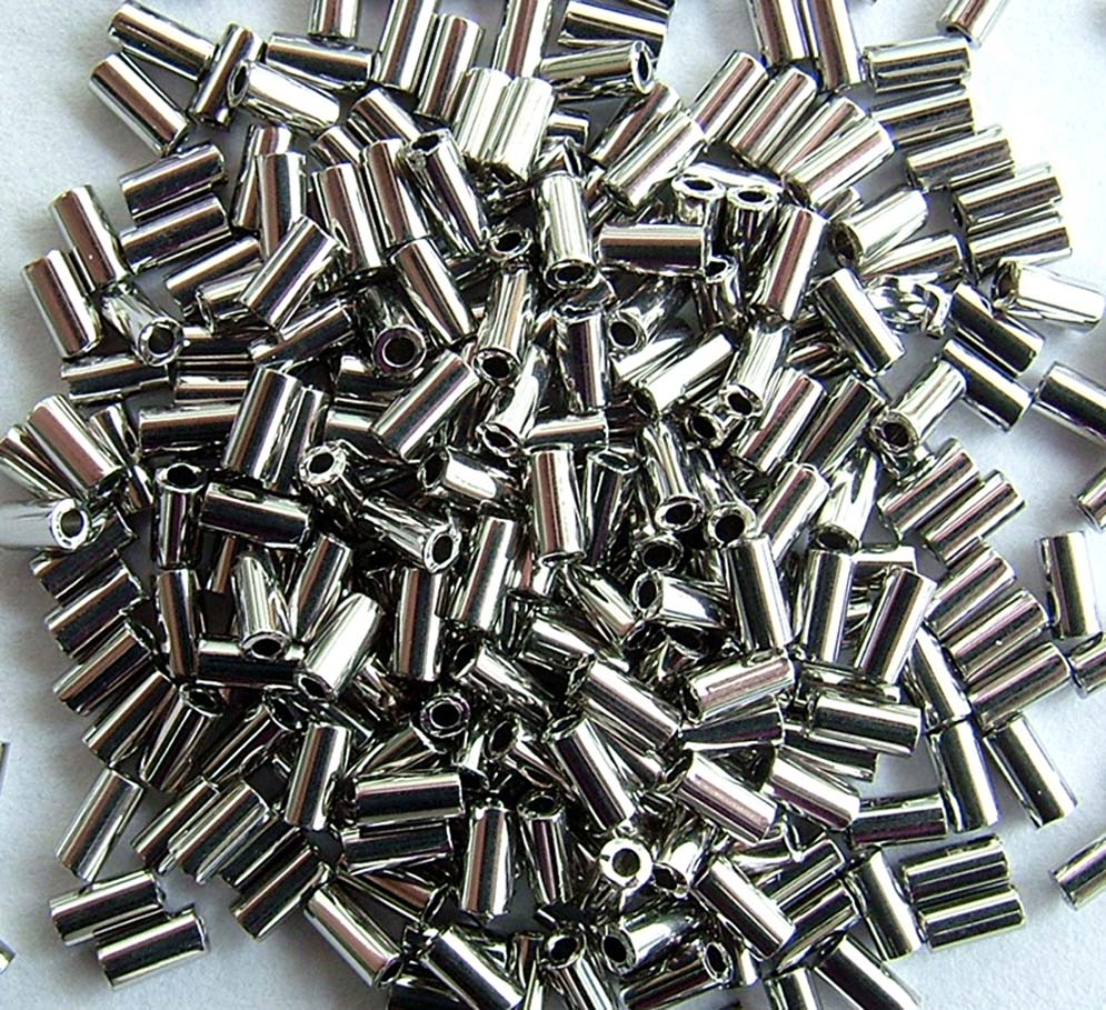 Miyuki Bugle Silver 0194 3mm 6mm Palladium Plated Bead 2g jewelbeads4